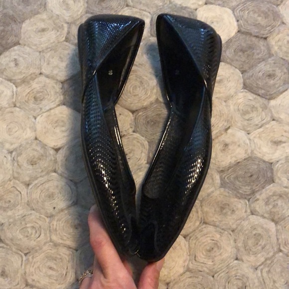 Hogan open toe black patent size 10 ballet shoes - Picture 4 of 8